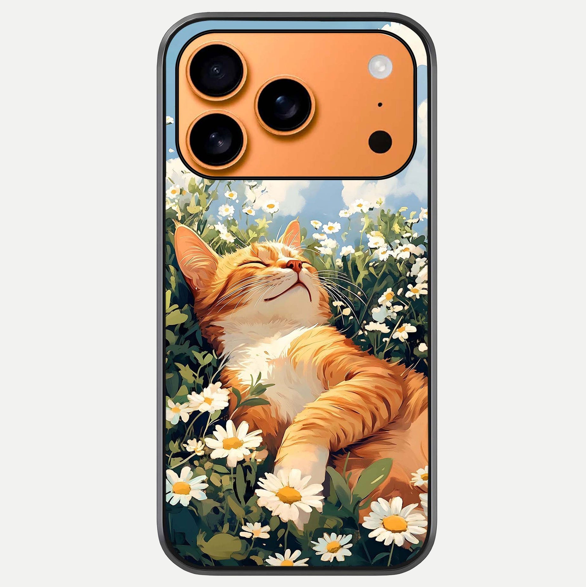 Cat & Flowers View Glass Case For iPhone 17 Pro Max by Custom World