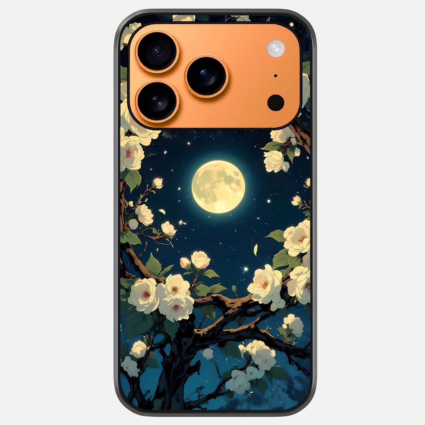 Celestial Moon & Flower Glass Case For iPhone 17 Pro Max by Custom World
