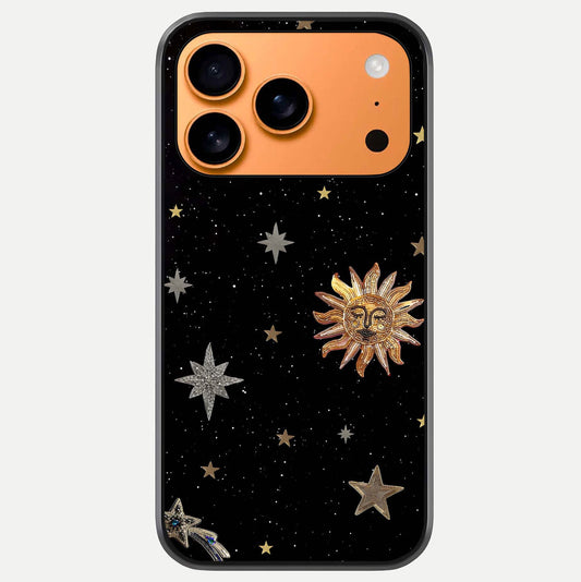Celestial Moon With Stars Glass Case For iPhone 17 Pro Max by Custom World