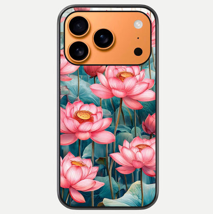 Celestial Pink Lotus Glass Case For iPhone 17 Pro Max by Custom World
