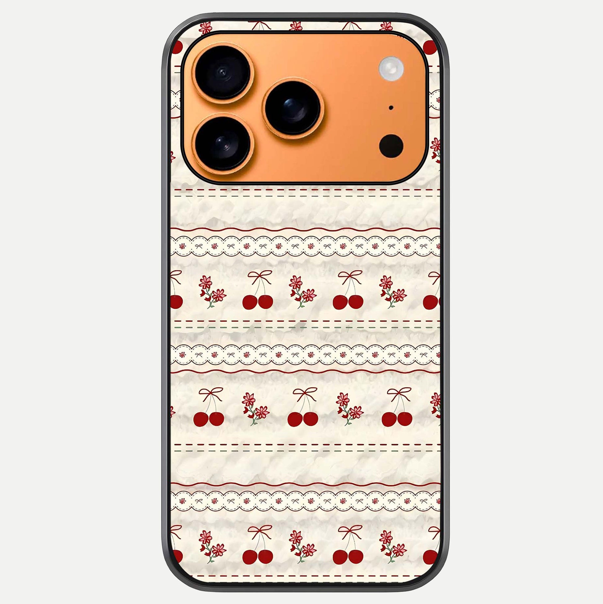 Cherry Bloom Charm Glass Case For iPhone 17 Pro Max by Custom World