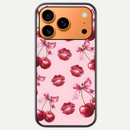 Cherry With Lips Glass Case For iPhone 17 Pro Max by Custom World