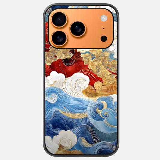 Colored Waves Glass Case For iPhone 17 Pro Max by Custom World