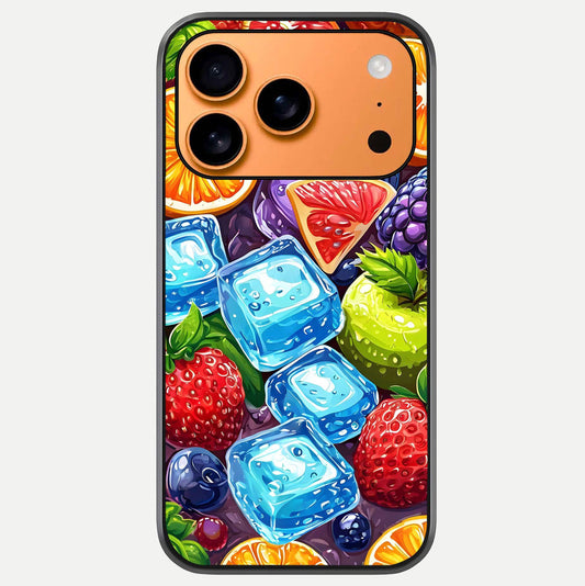 Colorful Fruits With Ice Glass Case For iPhone 17 Pro Max by Custom World