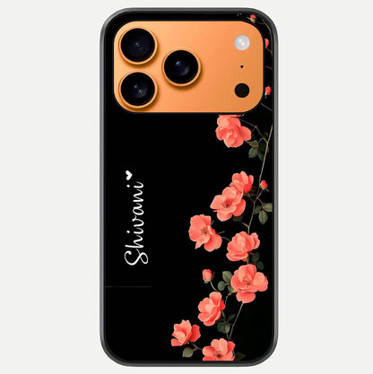 Crimson Bloom Grace Custom Name Glass Case For iPhone 17 Pro Max by Custom World