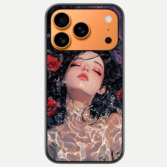 Crimson Rose Serenity Glass Case For iPhone 17 Pro Max by Custom World