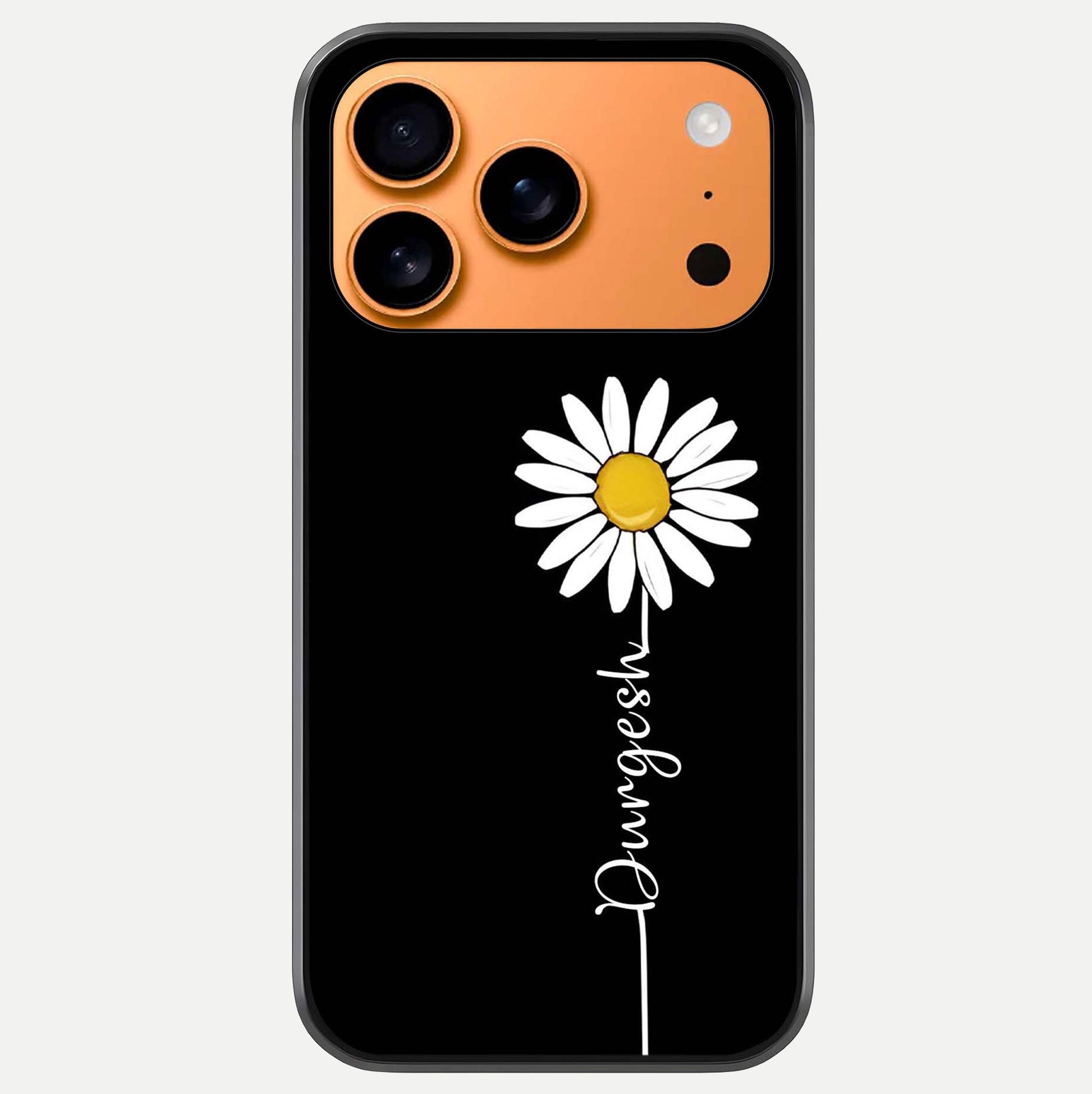 Custom Name White Flower Glass Case For iPhone 17 Pro Max by Custom World