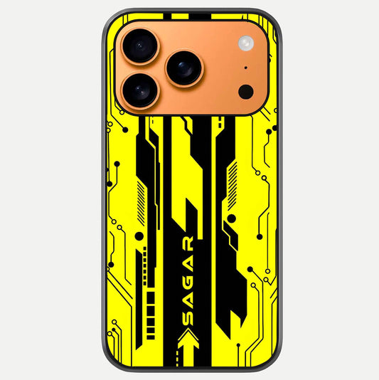 Electric Pulse CYBERPUNK Custom Name Glass Case For iPhone 17 Pro Max by Custom World
