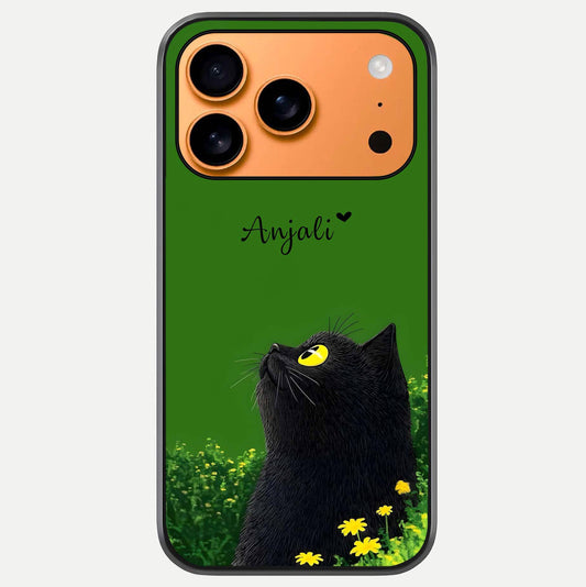Emerald Cat Custom Name Glass Case For iPhone 17 Pro Max by Custom World