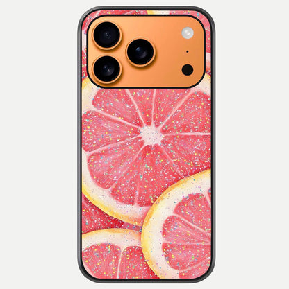 Glitter Grapefruit Glass Case For iPhone 17 Pro Max by Custom World