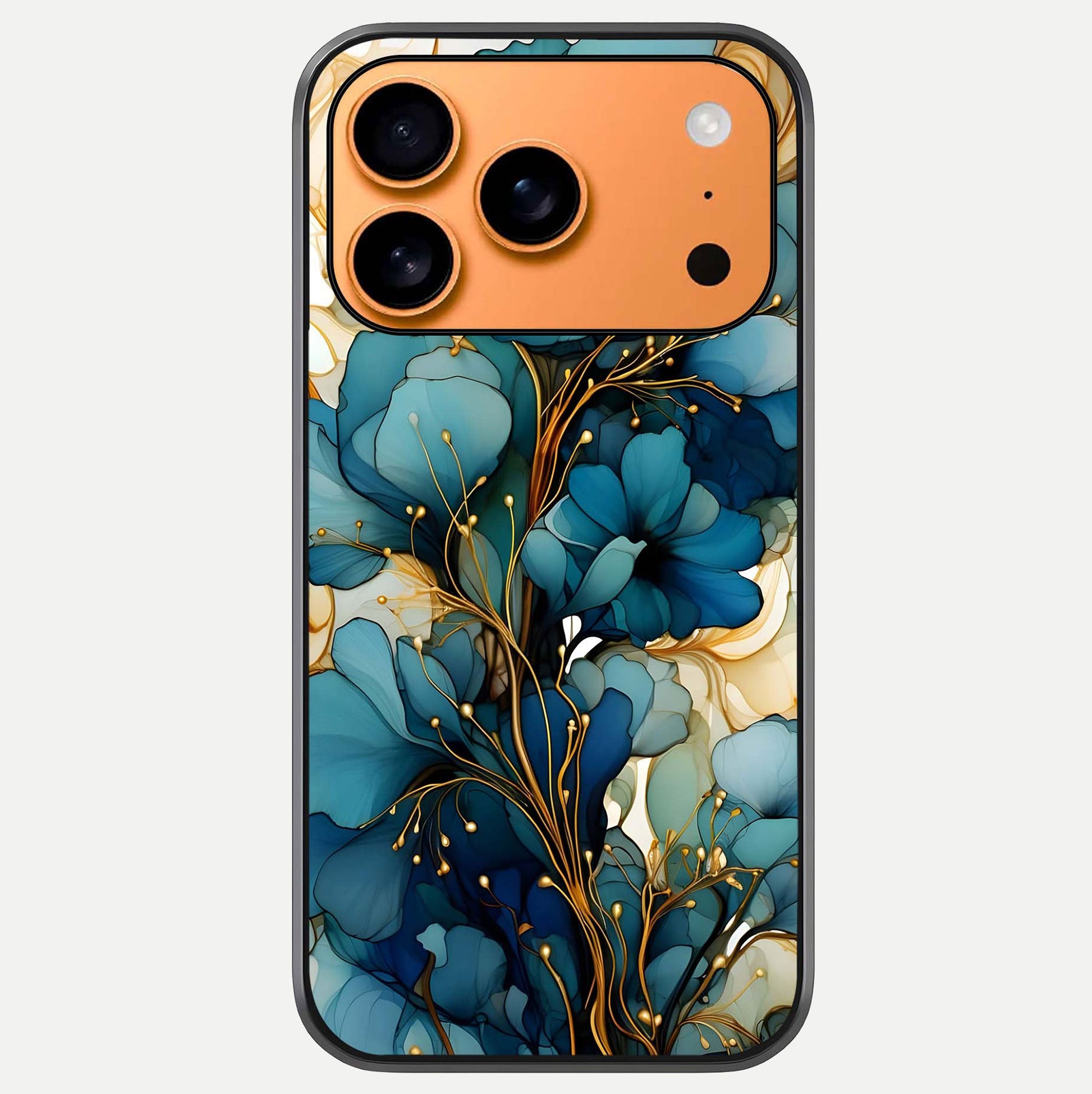 Golden Bloom Symphony Glass Case For iPhone 17 Pro Max by Custom World