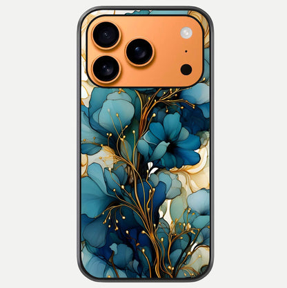Golden Bloom Symphony Glass Case For iPhone 17 Pro Max by Custom World
