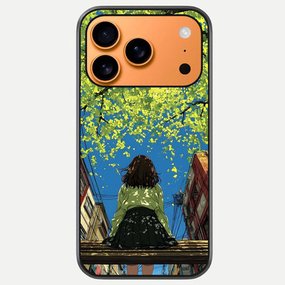 Golden Leaves Glow Glass Case For iPhone 17 Pro Max by Custom World
