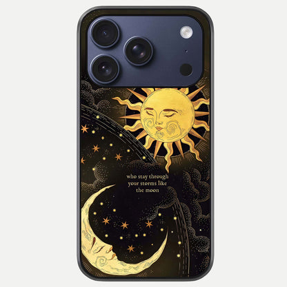Golden Lunar Love Glass Case For iPhone 17 Pro Max by Custom World