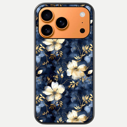 Golden Midnight Bloom Glass Case For iPhone 17 Pro Max by Custom World