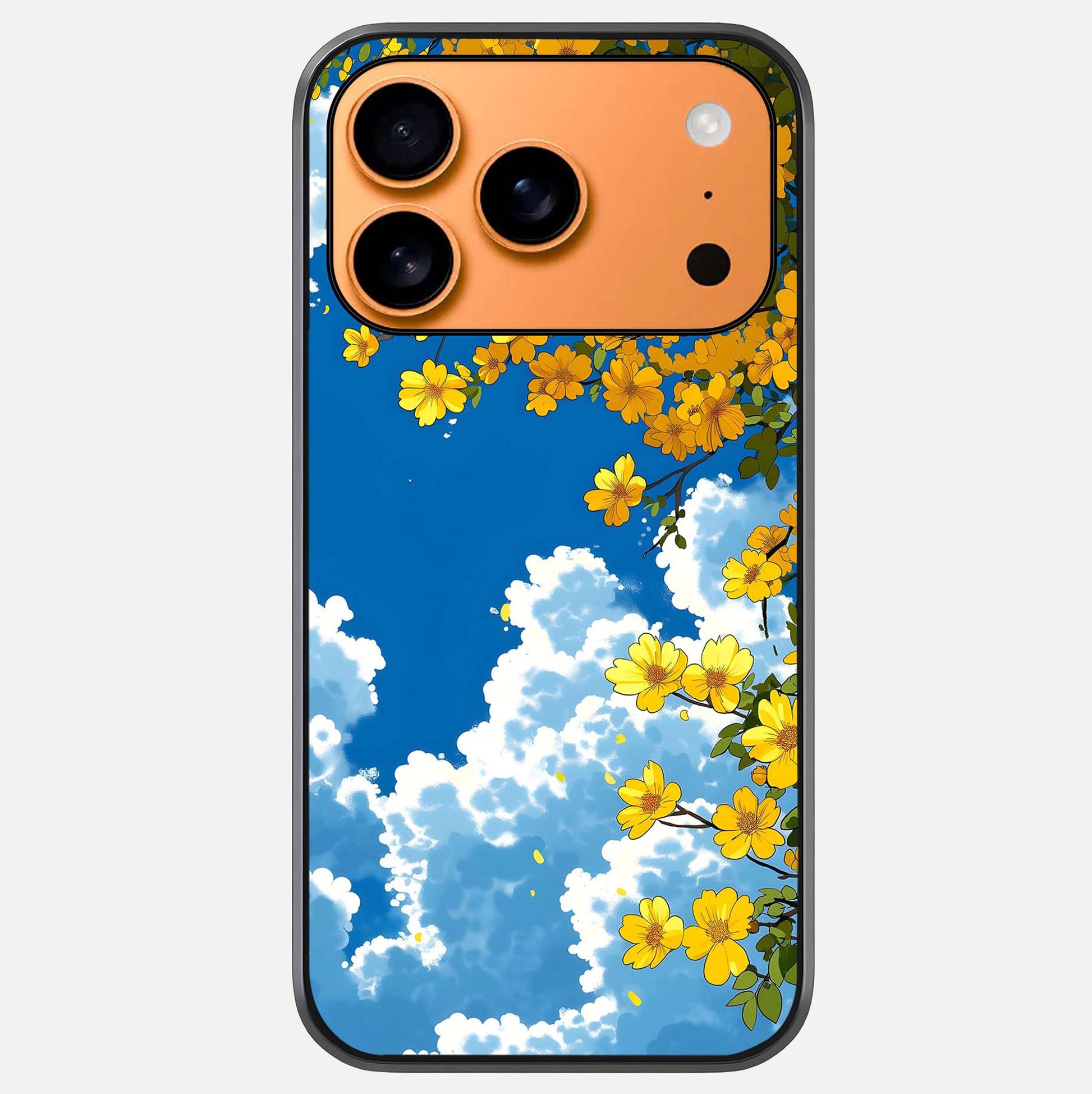 Golden Petal Sky Glass Case For iPhone 17 Pro Max by Custom World