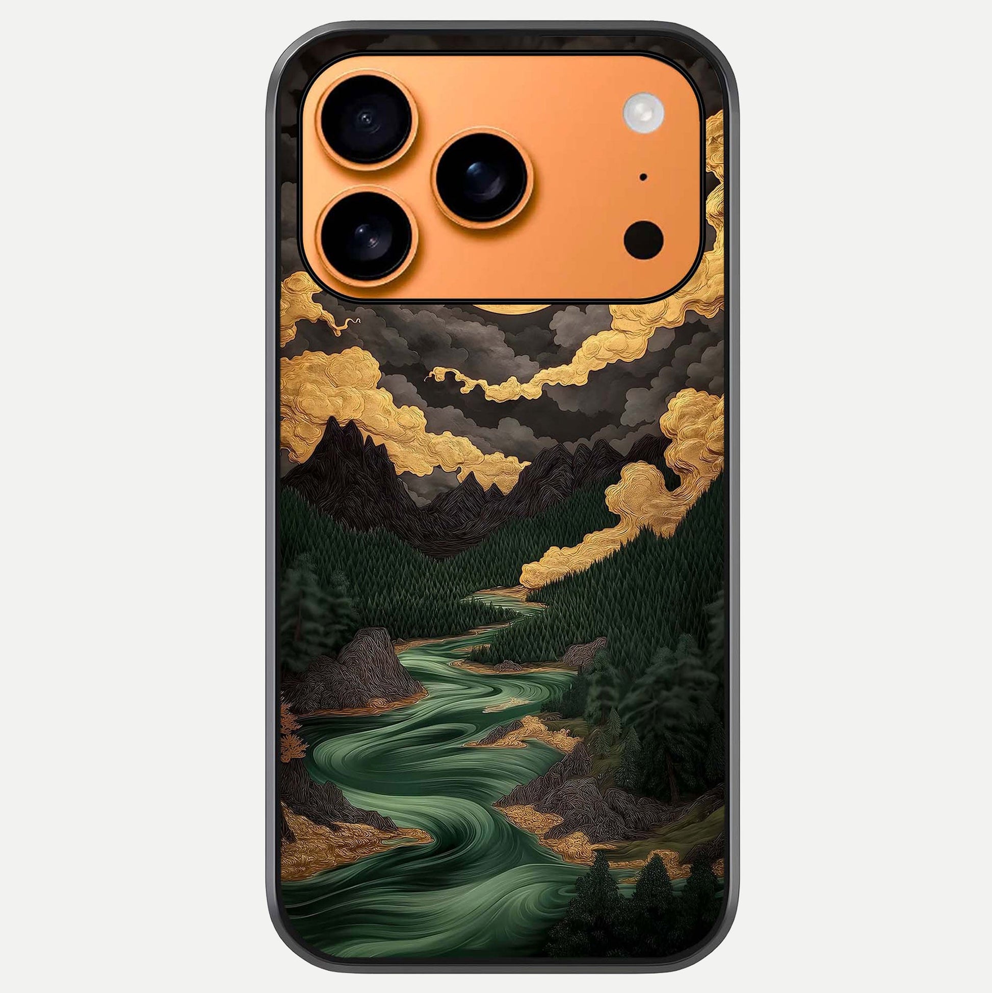 Golden River Moon Glass Case For iPhone 17 Pro Max by Custom World