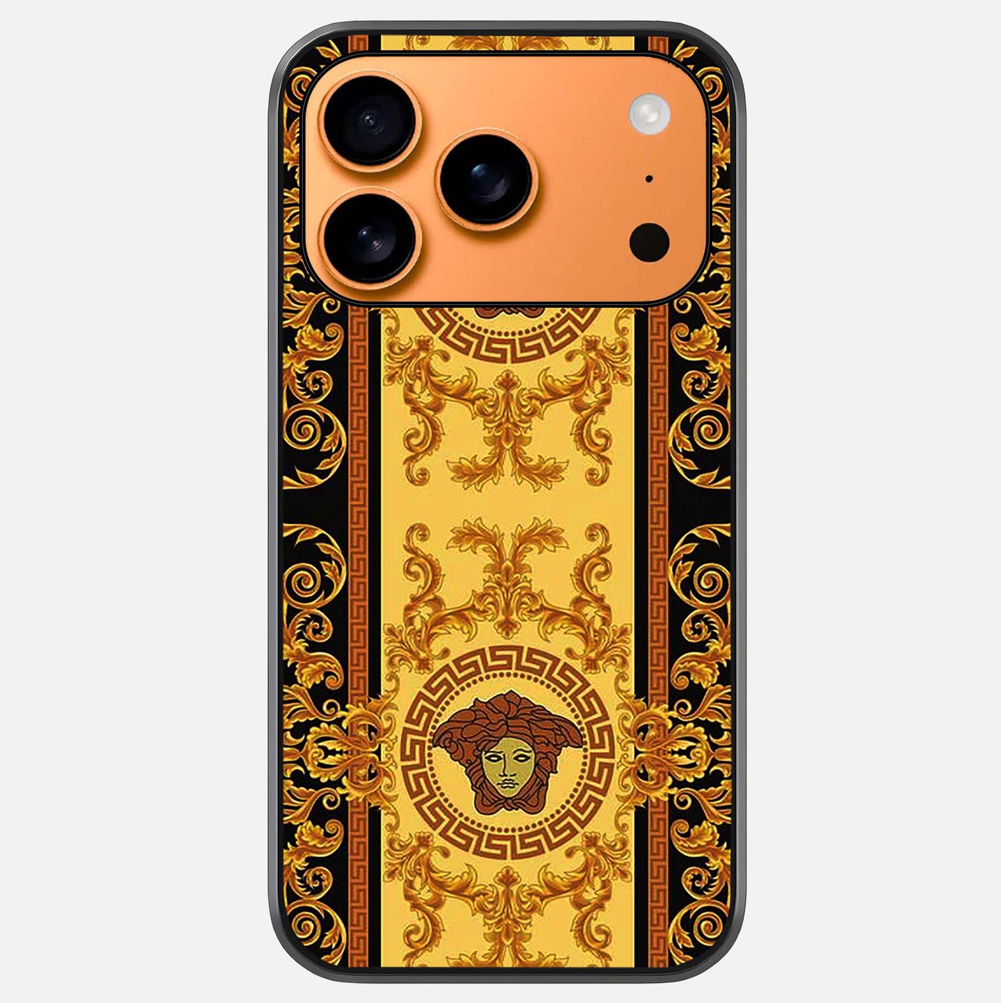 Golden Royal Heritage Glass Case For iPhone 17 Pro Max by Custom World