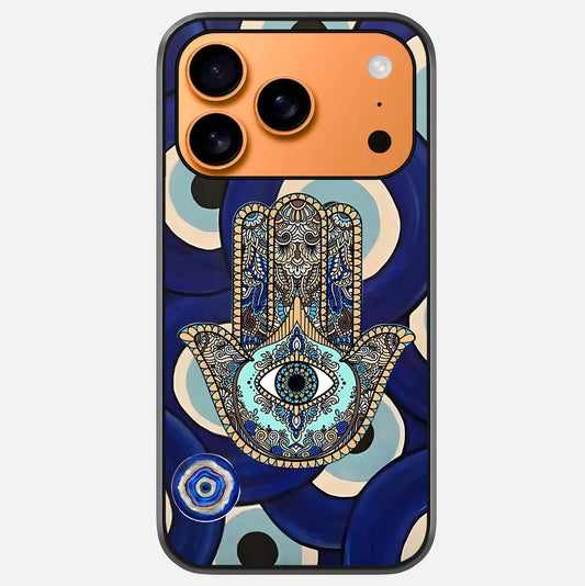 Hamsa Divine Guard Glass Case For iPhone 17 Pro Max by Custom World