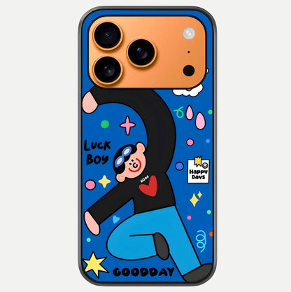 Happy Luck Vibe Glass Case For iPhone 17 Pro Max by Custom World