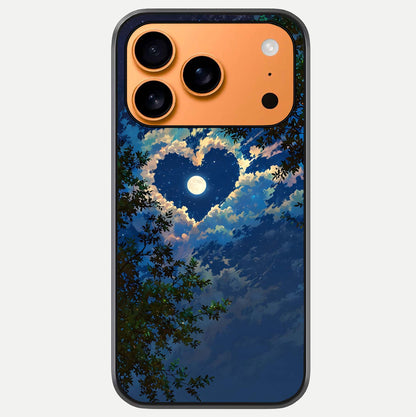 Heart With Moon Sky Glass Case For iPhone 17 Pro Max by Custom World