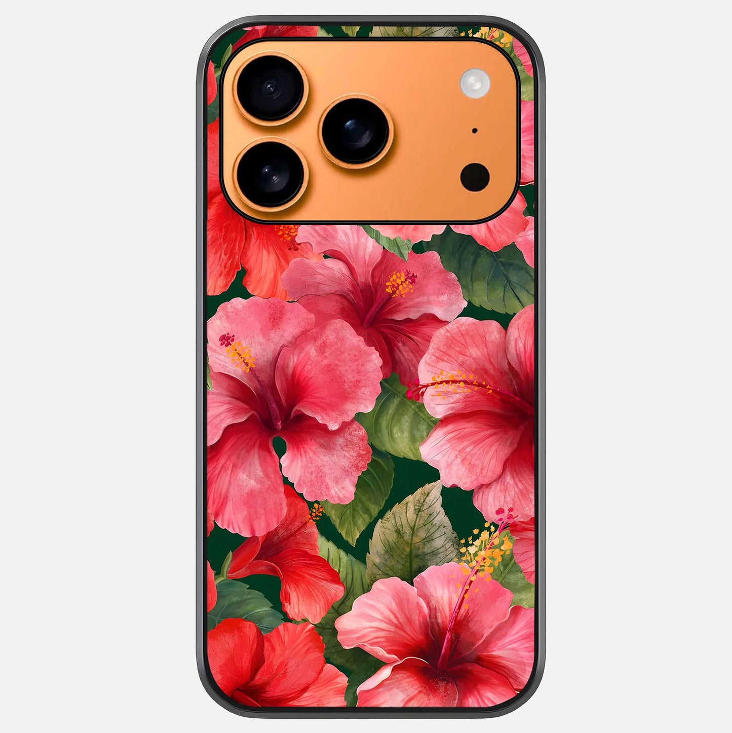 Hibiscus Pattern Glass Case For iPhone 17 Pro Max by Custom World