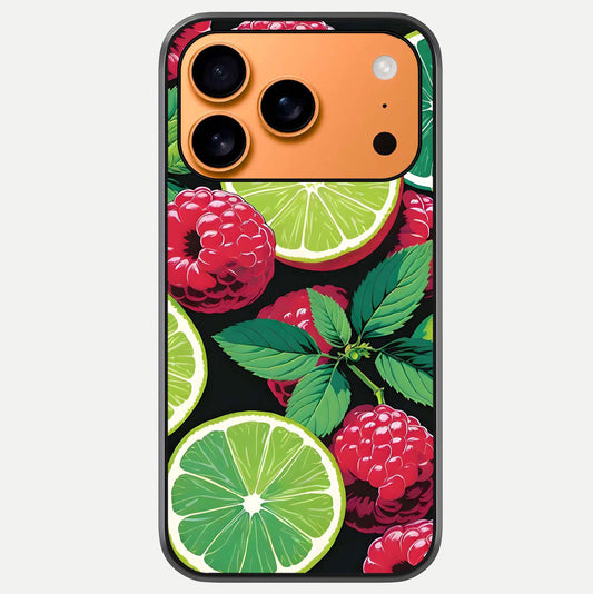 Lime & Raspberry Pattern Glass Case For iPhone 17 Pro Max by Custom World