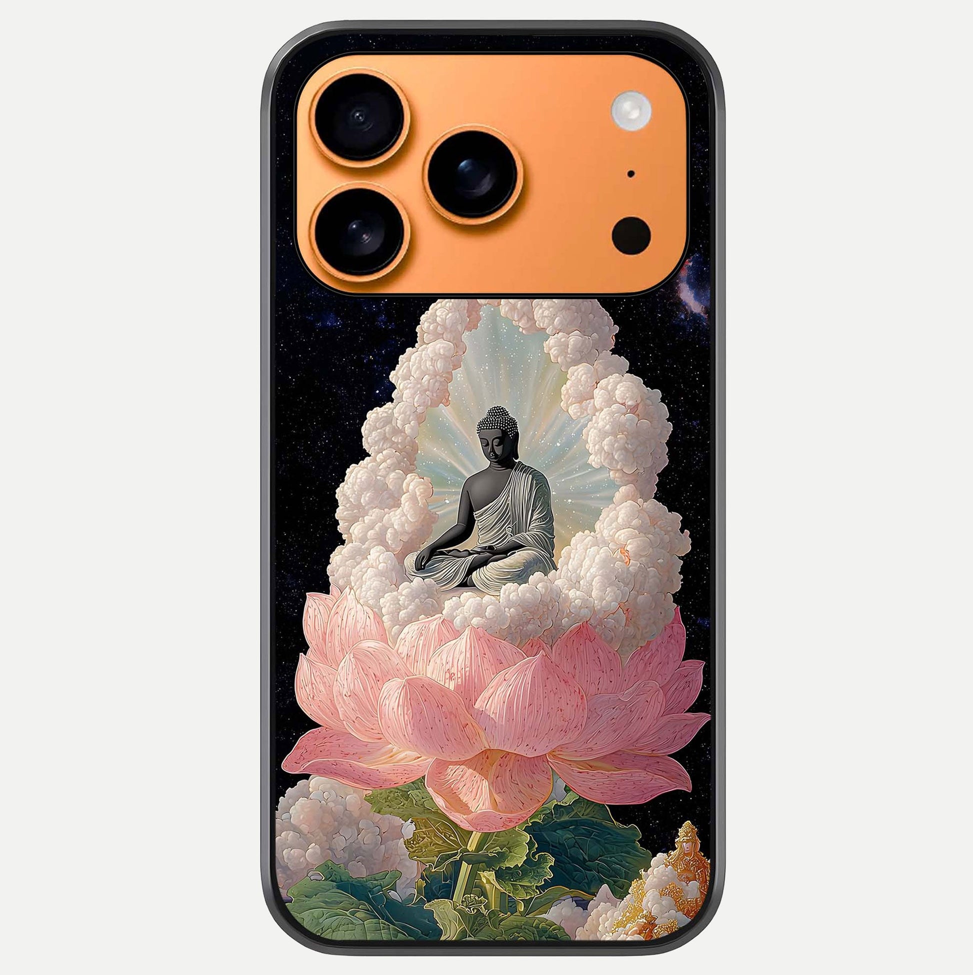 Lotus Divine Peace Glass Case For iPhone 17 Pro Max by Custom World