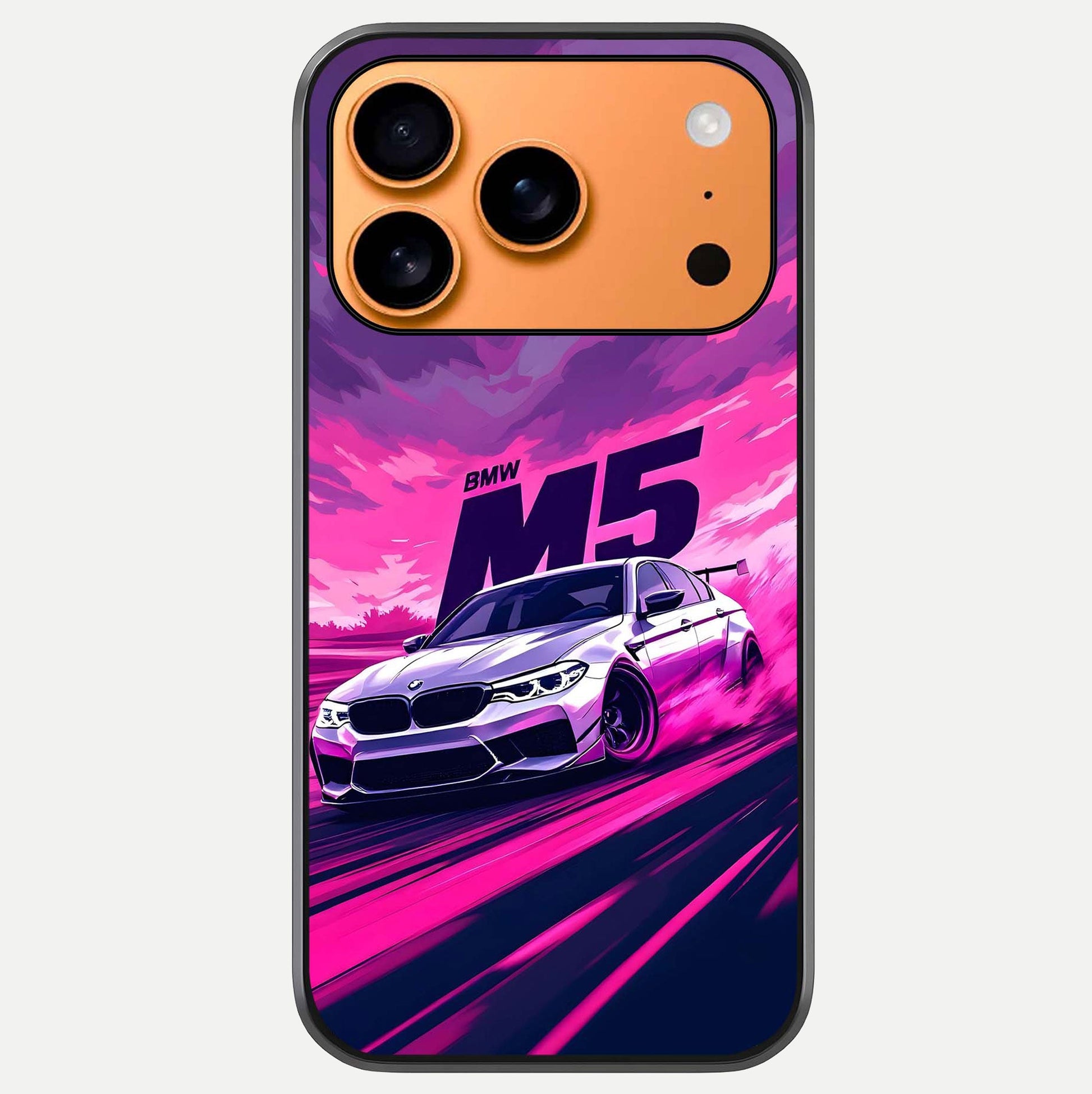 MS Neon Car Glass Case For iPhone 17 Pro Max by Custom World