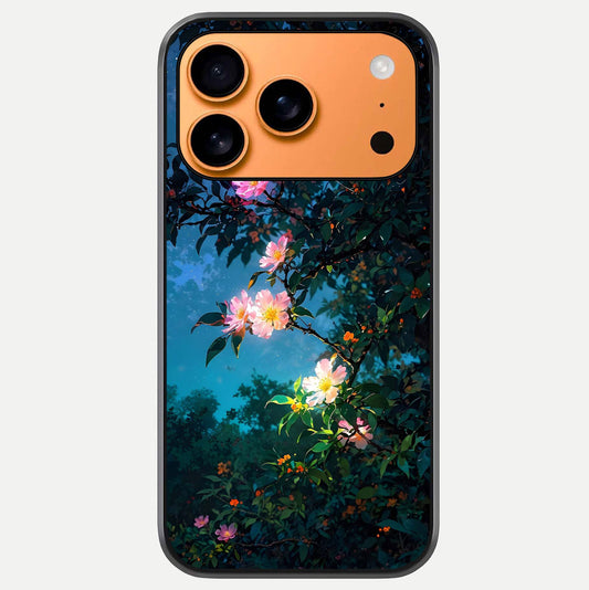 Midnight Bloom Glow Glass Case For iPhone 17 Pro Max by Custom World