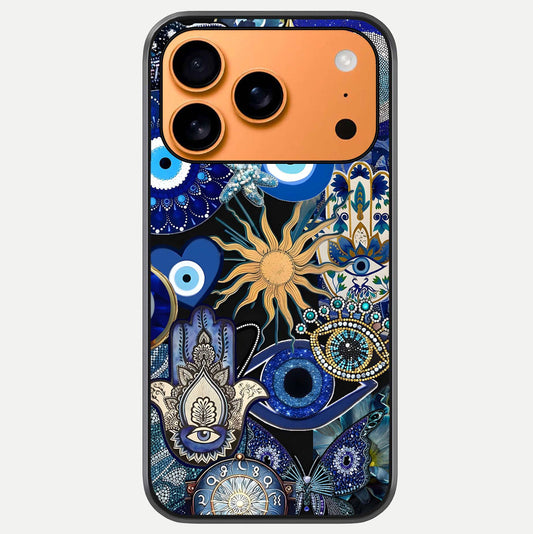 Mystic Blue Evil Eye Glass Case For iPhone 17 Pro Max by Custom World