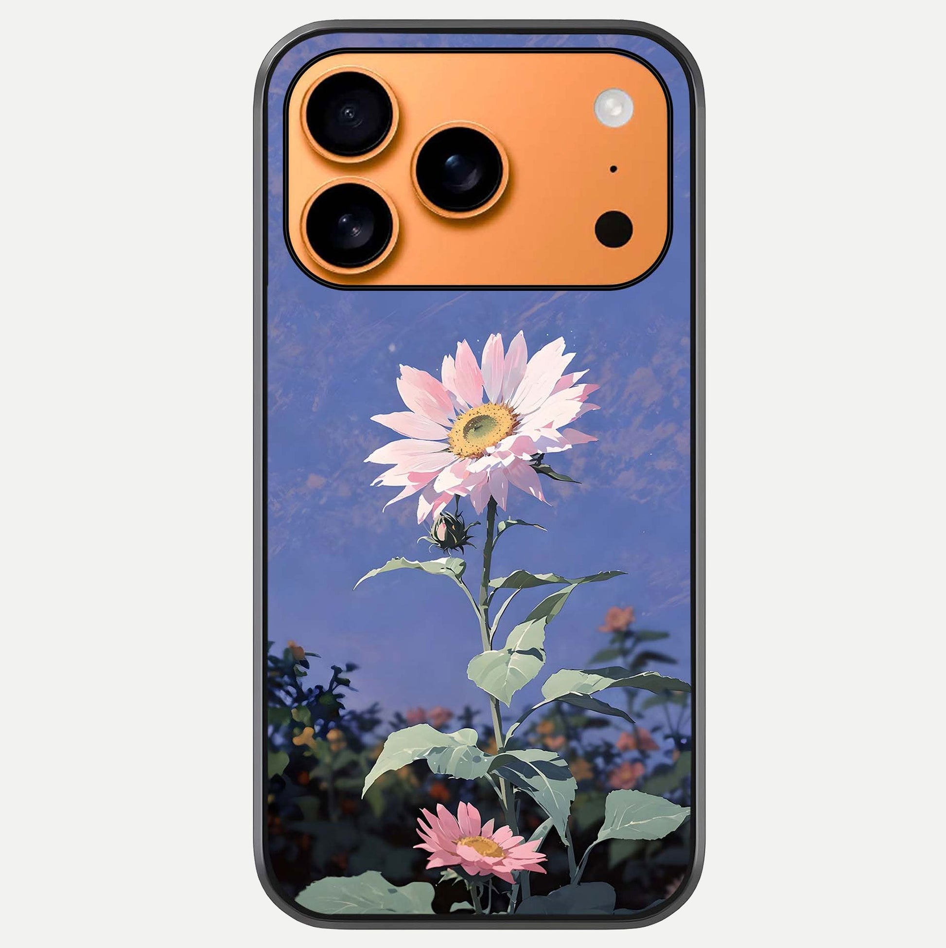 Pink Sunflower Glow Glass Case For iPhone 17 Pro Max by Custom World