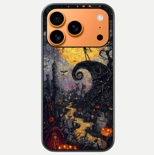 Pumpkin Moon Night Glass Case For iPhone 17 Pro Max by Custom World