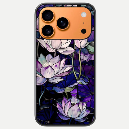 Purple Lotus Pattern Glass Case For iPhone 17 Pro Max by Custom World