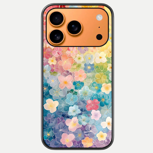 Rainbow Blossom Burst Glass Case For iPhone 17 Pro Max by Custom World