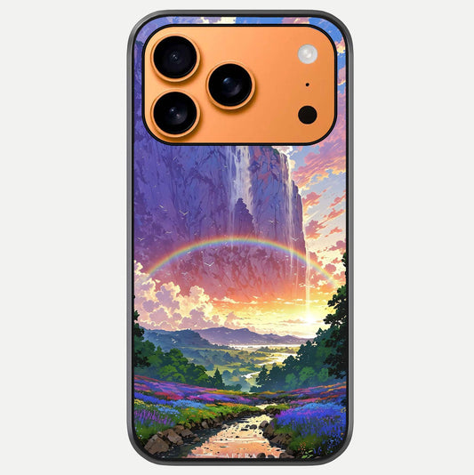 Rainbow Valley Dream Glass Case For iPhone 17 Pro Max by Custom World