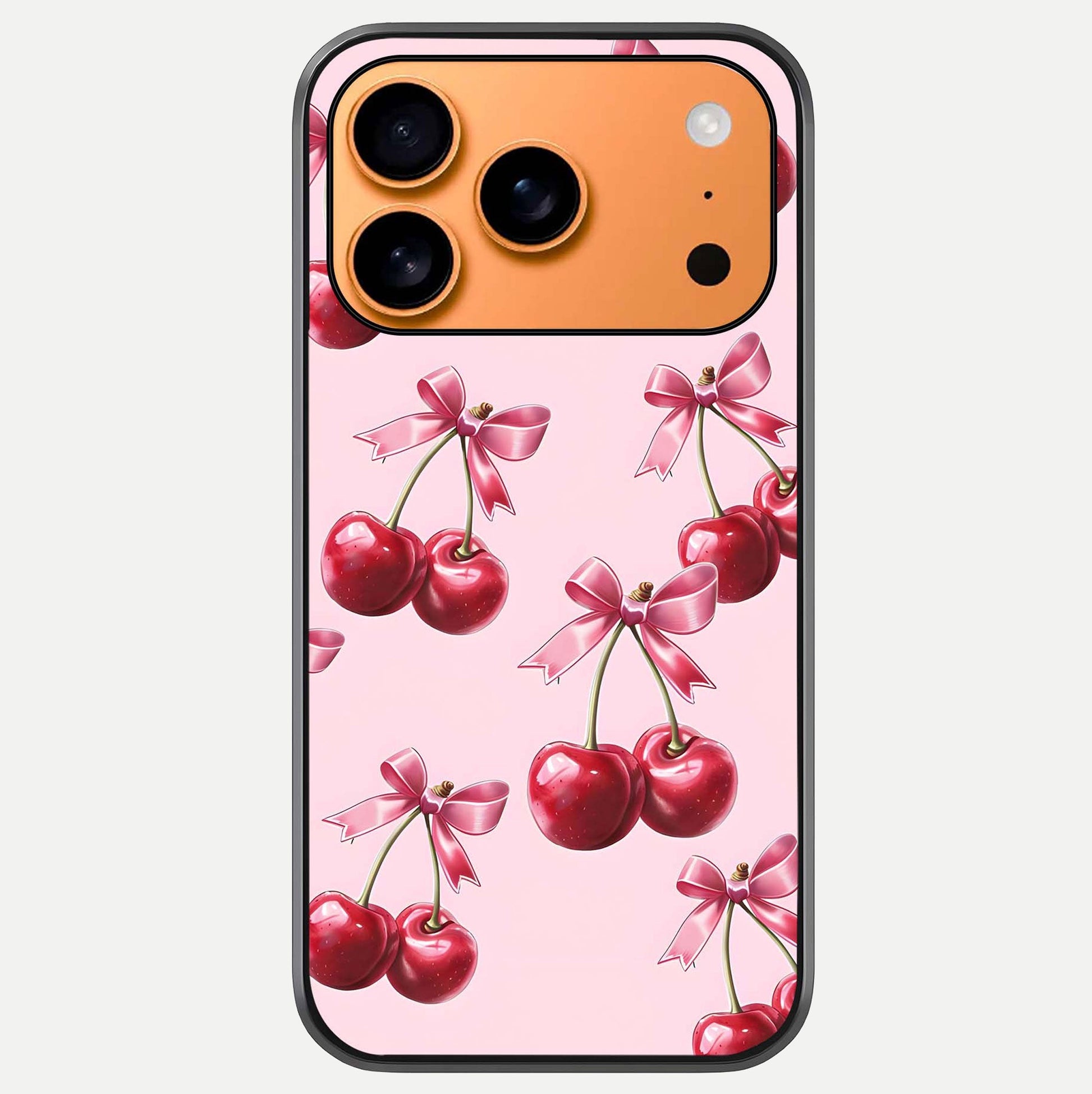 Red Cherries Pattern Glass Case For iPhone 17 Pro Max by Custom World