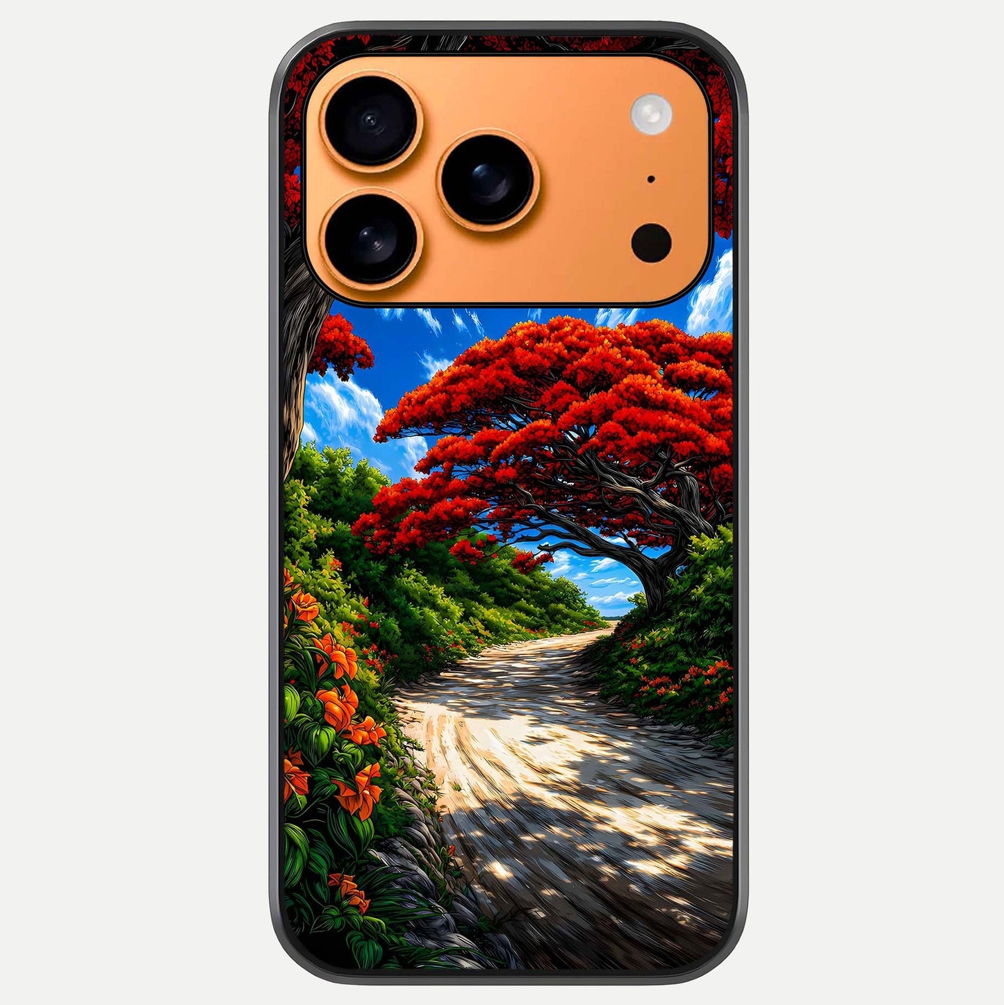 Red Trees Pathway Glass Case For iPhone 17 Pro Max by Custom World