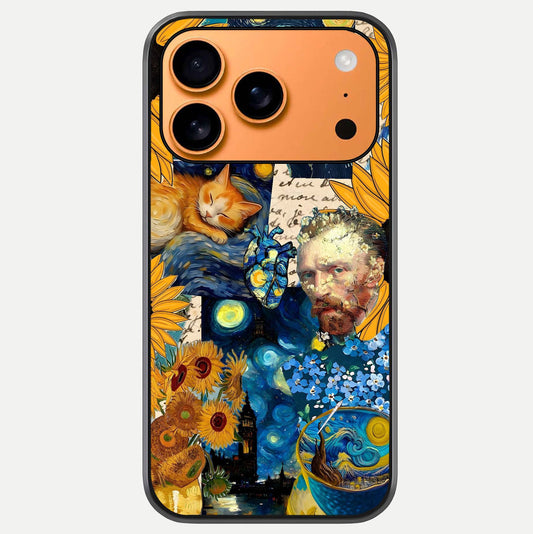 Sunflower Cat Art Glass Case For iPhone 17 Pro Max by Custom World