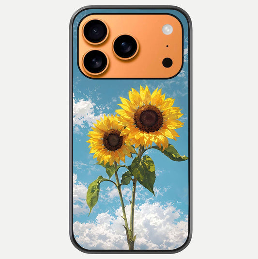Sunflower Sky Bloom Glass Case For iPhone 17 Pro Max by Custom World