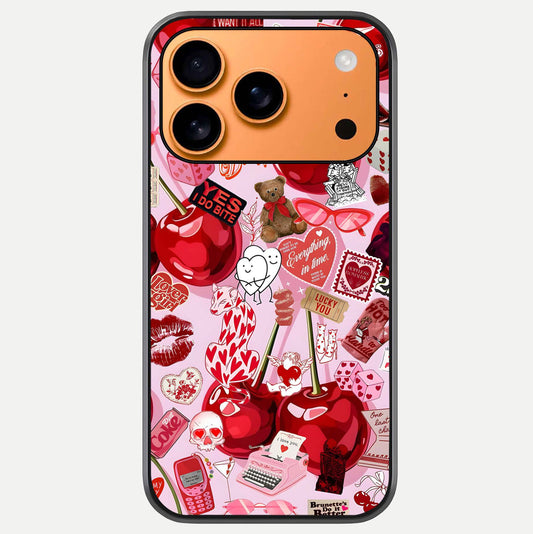 Sweet Cherry Chaos Glass Case For iPhone 17 Pro Max by Custom World