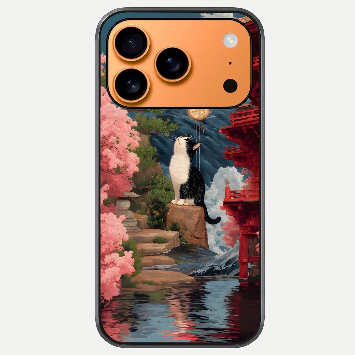 Temple Cat Scenery Glass Case For iPhone 17 Pro Max by Custom World