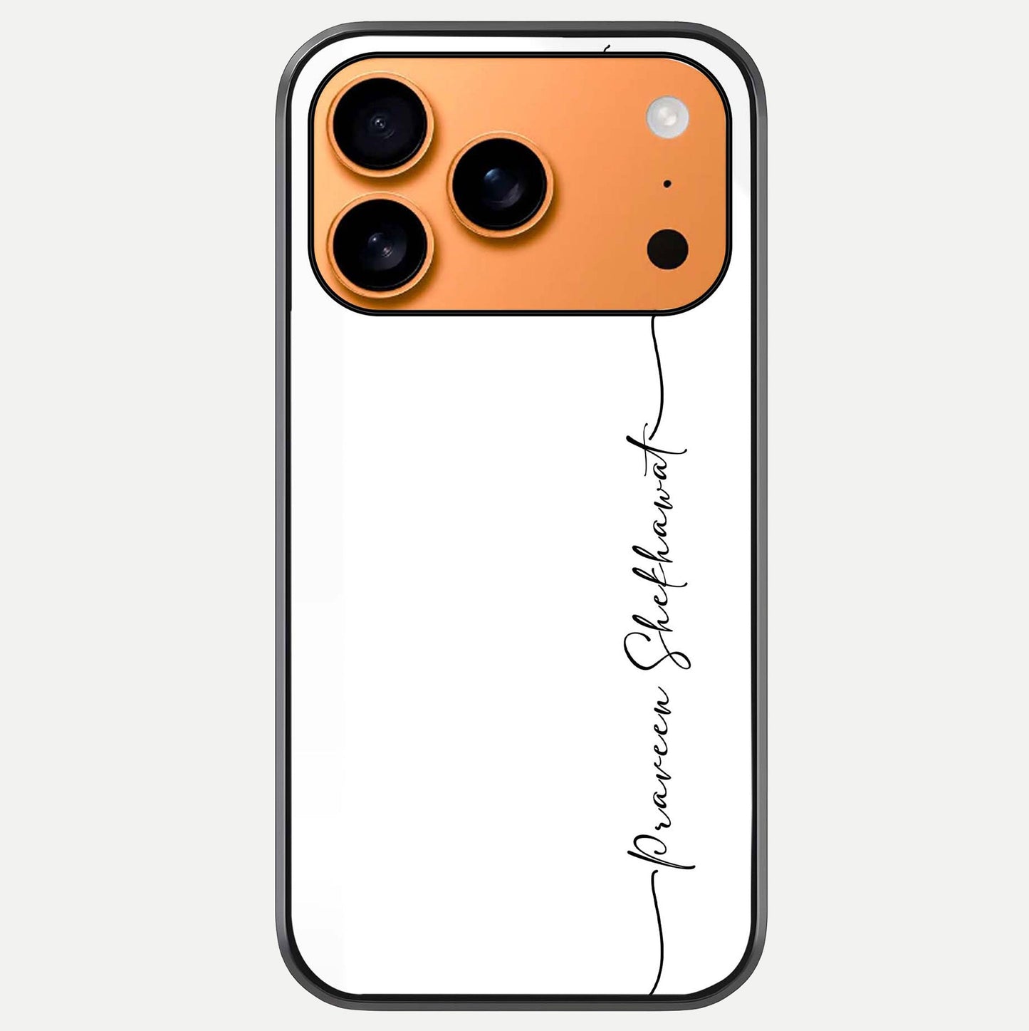 White Tune Custom Name Glass Case For iPhone 17 Pro Max by Custom World