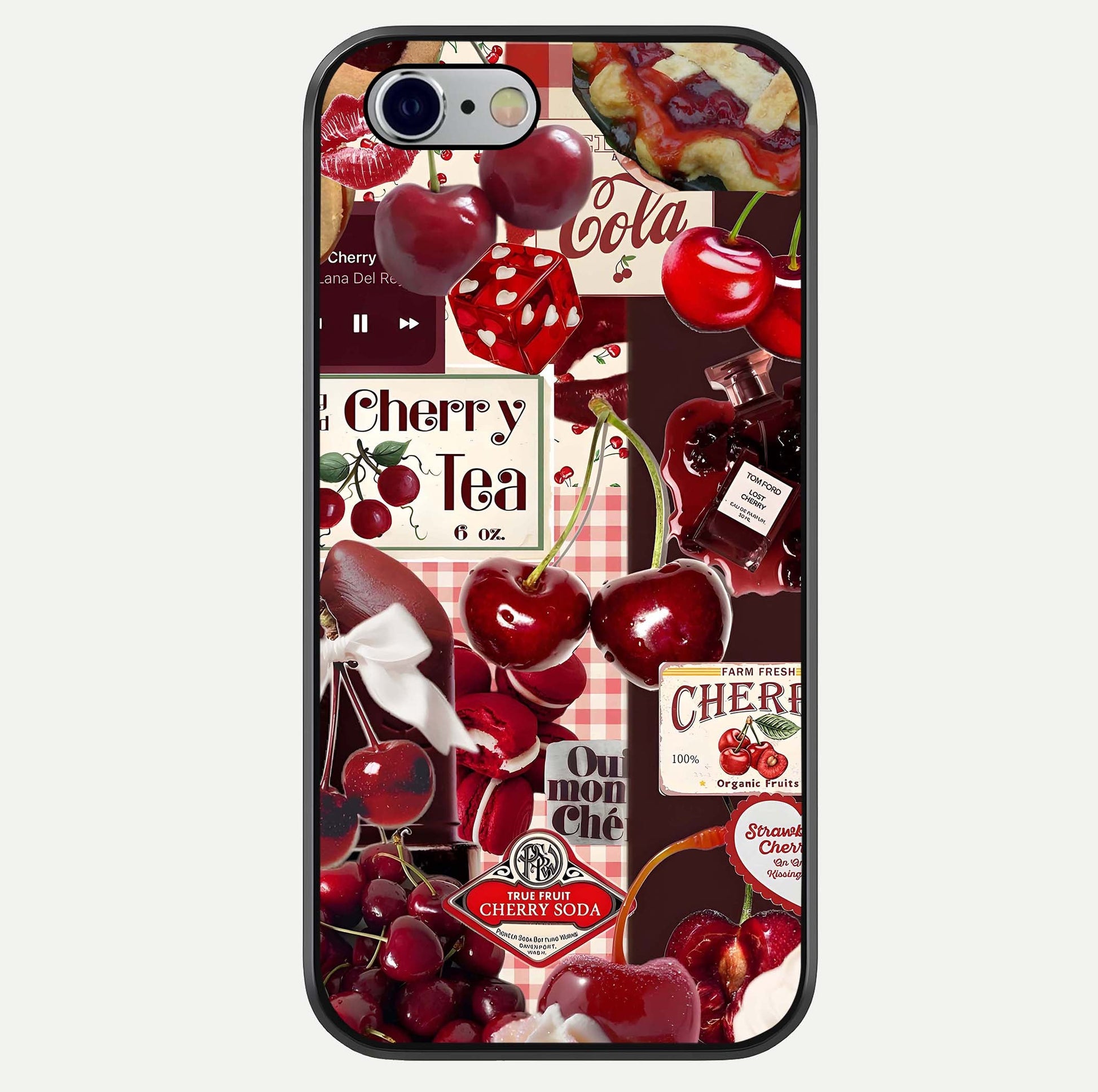Aesthetic Cherry Tea Glass Case For iPhone 16 Pro by Custom World