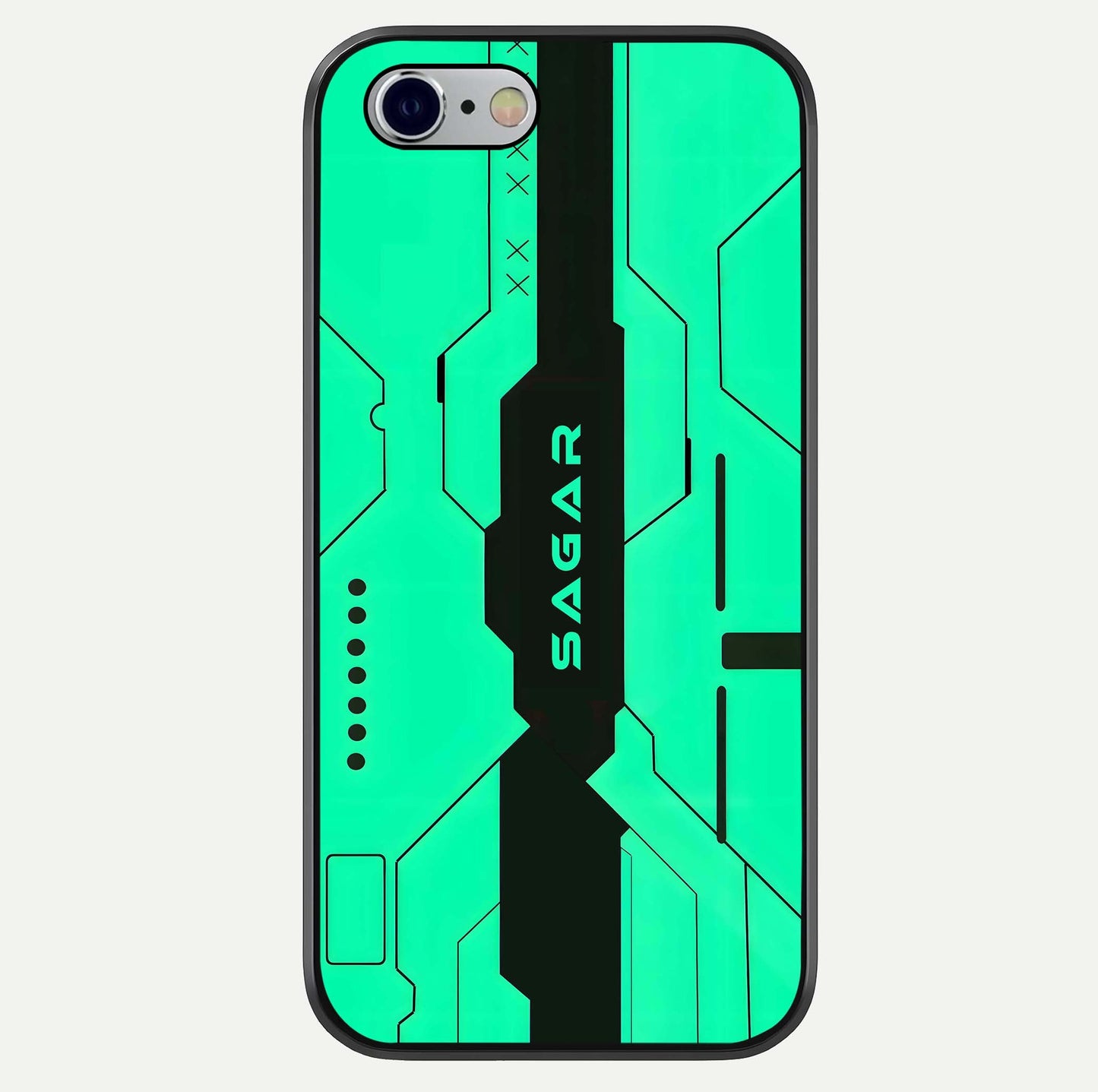 Aqua Tech CYBERPUNK Custom Name Glass Case For iPhone 16 Pro by Custom World