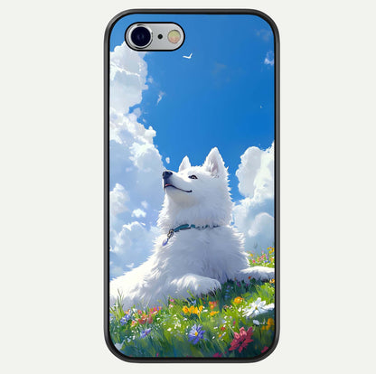 Blissful Cloud Pup Glass Case For iPhone 16 Pro by Custom World