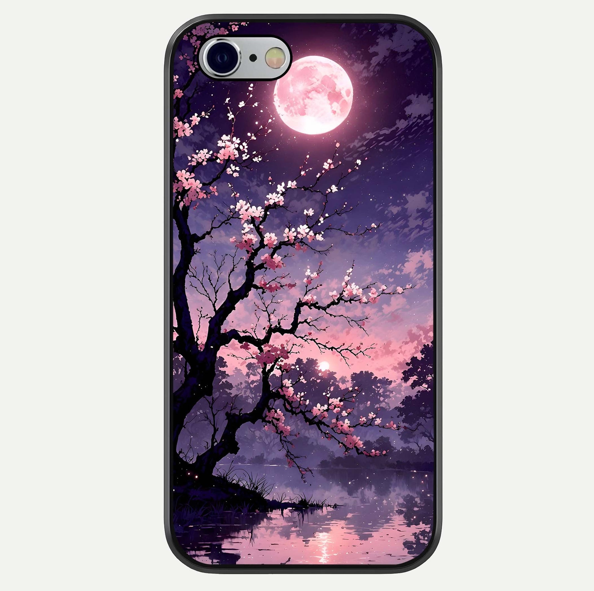 Blossom Pink Moon Glass Case For iPhone 16 Pro by Custom World