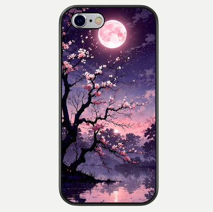 Blossom Pink Moon Glass Case For iPhone 16 Pro by Custom World