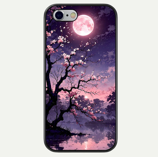 Blossom Pink Moon Glass Case For iPhone 16 Pro by Custom World
