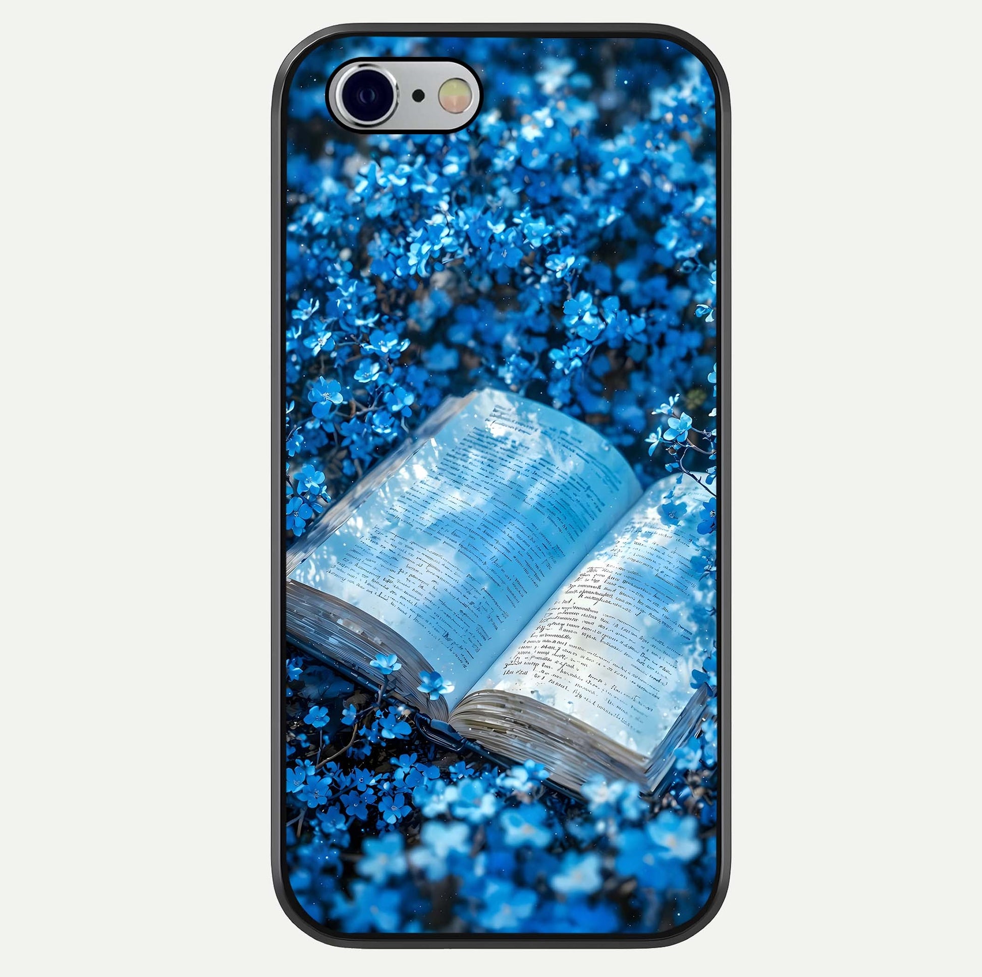 Blue Bloom Tales Glass Case For iPhone 16 Pro by Custom World